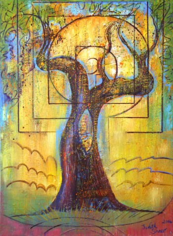 the olive tree,painting by Judith Shaw