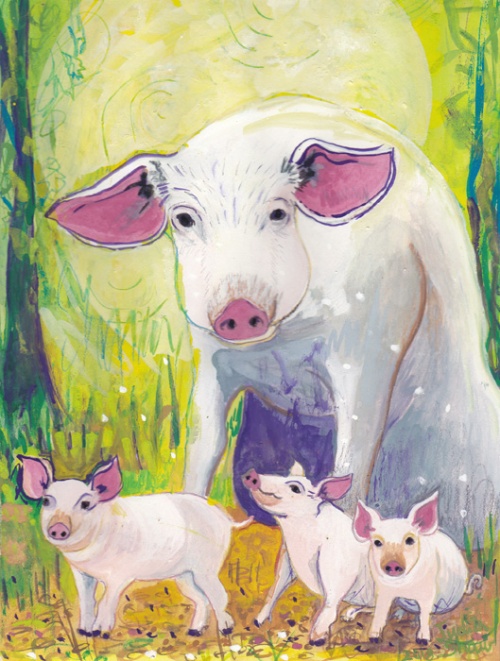 Pig-sow-painting-by-judith-shaw